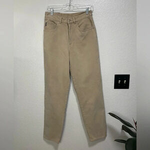 Vintage Lauren Ralph Lauren Women's  Tan Straight Leg Denim Size 6